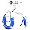 WinGluge Pistola Ad Aria Compressa, Pistola Aria Camion con 5 Metri Tubo a Spirale, Pistola Soffiaggio Aria Compressa con Connettore Kit, Pistole Ad Aria Compressa Kit, per Camion Auto(blu)