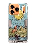 Fisgerod Trippy Psychedelic Aesthetic Tarot Card Phone Case for iPhone 17 Pro Max, Tarot Moon Phone Cover, Trendy TPU Bumper Case