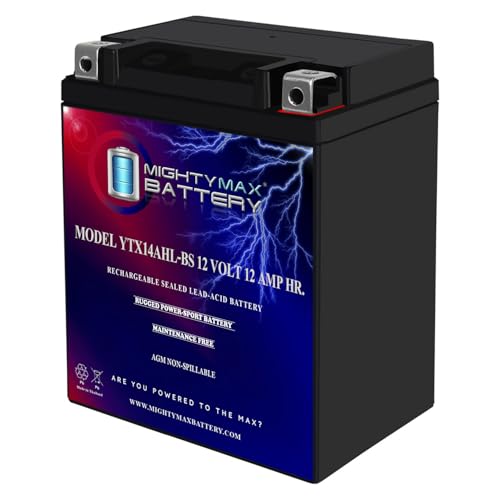 Image of Mighty Max Battery YTX14AHL -12 Volt 12 AH, 210 CCA, Rechargeable Maintenance Free SLA AGM Motorcycle Battery