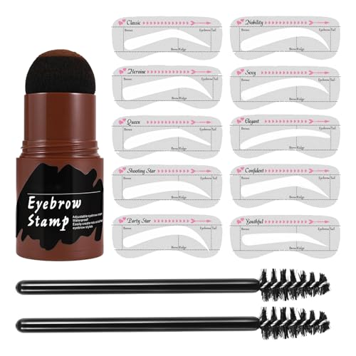 Kit de pochoirs à sourcils - 5 g - Poudre à sourcils - Outil de soin - Facile à utiliser - Durable - Accessoire de maquillage - Carte à sourcils pour la racine des cheveux, les sourcils, la forme, le