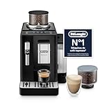 De’Longhi Rivelia – Perfetto Cafetera Superautomática, Espumador de Leche manual, 8 Bebidas One-Touch, Pantalla Táctil a Color, Depósitos de Granos de Café Intercambiables, Negro (EXAM440.35.B)