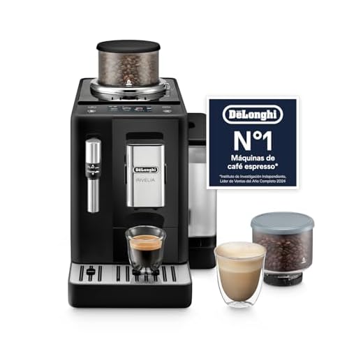 De’Longhi Rivelia – Perfetto Cafetera Superautomática, Espumador de Leche manual, 8 Bebidas One-Touch, Pantalla Táctil a Color, Depósitos de Granos de Café Intercambiables, Negro (EXAM440.35.B)