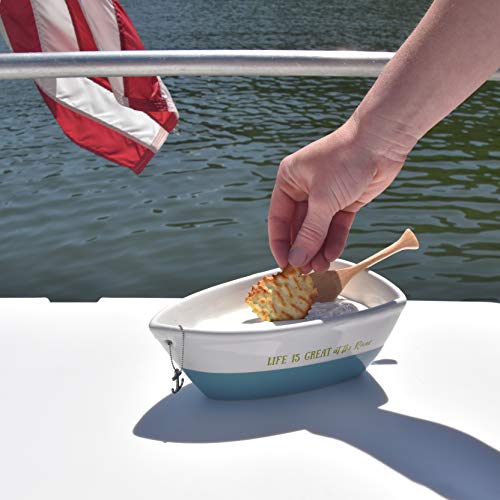 Life Is Great At The River - Boat Shaped Dip Serving Bowl With Bamboo Scoop And Removable Anchor Keychain by Pavilion Gift Company - Image 9