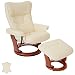 Produktbild Robas Lund Sessel Relaxsessel mit Hocker Leder, TV Sessel Belastbarkeit bis 130 Kg, Beige