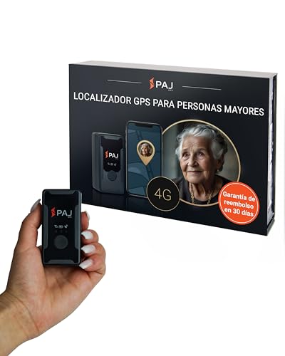 PAJ GPS Mini Localizador GPS para Niños, Ancianos, Maletas y Objetos - Seguimiento en Tiempo Real, Historial de Ruta, Alarmas y Botón SOS (SOS - batería hasta 14 días)