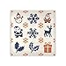 Silk square fashion hijab for woman for holiday 35.4 Inches Winter Christmas Santa Snowflake Indigo Orange bufanda para mujer
