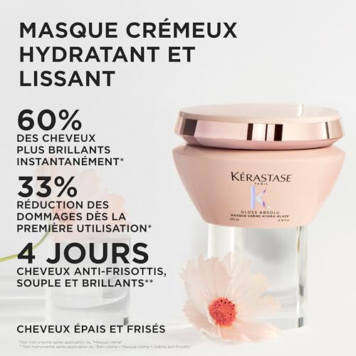 Kérastase Gloss Absolu Masque Créme Hydra Glaze masque cheveux pour cheveux indisciplinés et frisottis 75 ml - vue 6