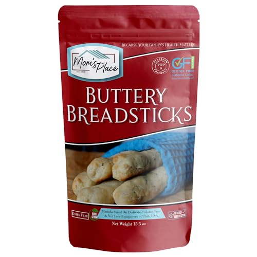 Mom's Place Gluten-Free Buttery Breadsticks Mix, Easy to Make, Nut Free, Dairy Free, Soy Free, Makes 8-12 Breadsticks, 15.5 oz