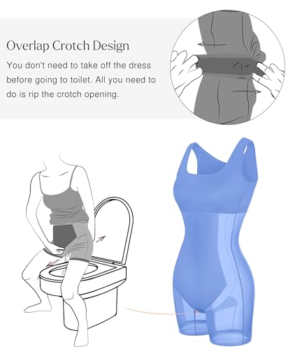 Image of Popilush Cocktail Dresses for Women Built in Shapewear Bra 8 in 1 Square Neck Mini Slit Party Summer Dress