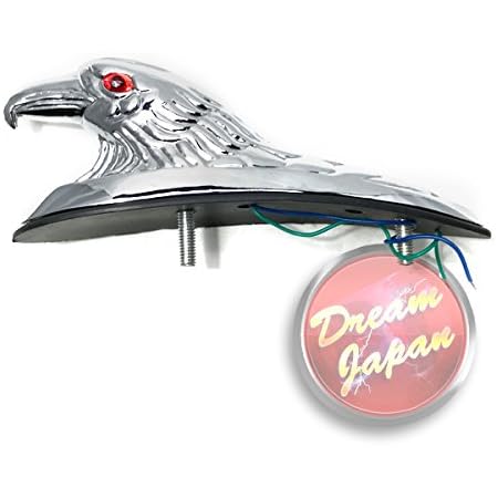 Amazon バイク フェンダーマスコット エンブレム イーグル アメリカン 光眼 レッドアイ フロント マグナ ドラスタ ビラーゴ ハーレー等a302 フロントフェンダー 車 バイク