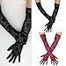 Xinsheinelry 2pack Sophisticated Lace Evening Gloves Party Costume Gloves Fashionable Gloves for Evening Parties