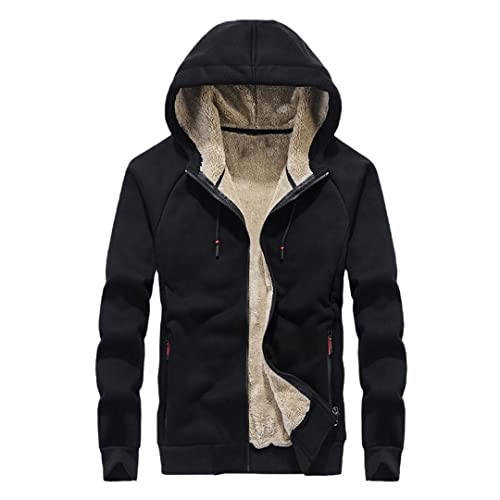 Sweat à capuche en polaire Vogrtcc pour homme XXL noir