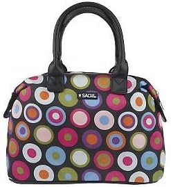 Sachi 30070-012 Multi-Circle Black Insulated Lunch Tote