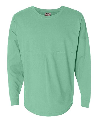 J. America Women's Ladies Game Day Jersey Long Sleeve t-Shirt, Mint Green, Large