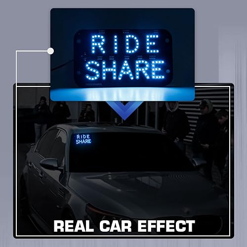 Cartel LED para taxi RIDESHARE con cable USB 6ft miniatura 4