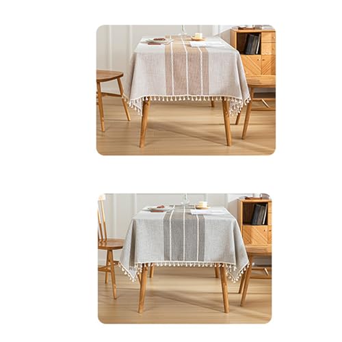 Nappe imperméable anti-tache en polyester à pompons chic pour table de cuisine - 6