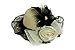 Produktbild dressmeup - Fascinator Miniatur Hut Mini Zylinder Beige Hellbraun Schwarz Damen Burlesque Feder H73