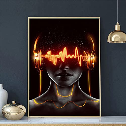 Affiche Vague Humaine Minimaliste 40x60 cm Peinture Toile sans Cadre dsdsgog