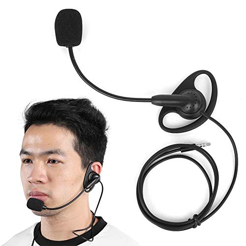 Auriculares con Gancho para la Oreja de 3,5mm, Auriculares de Radio Bidireccional, Auriculares de Intercomunicación con Cable Bluetooth para Motocicleta V6 V4, Distancia Máxima de Interfuncionamiento