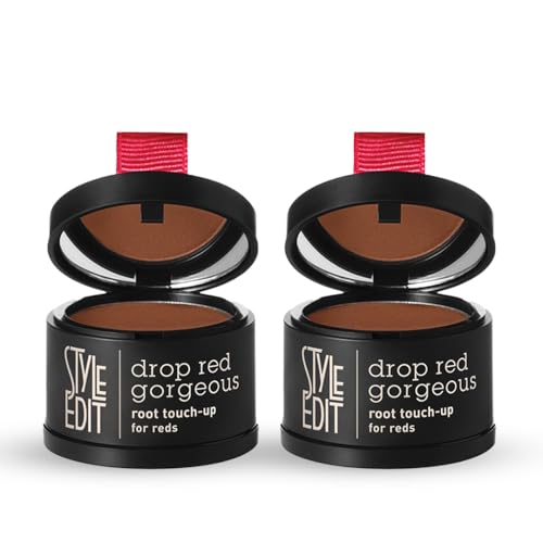 Image of Style Edit Root Touch Up Powder | Temporary Hair Color for Gray Roots and Thinning Hair | Salon-Quality, Transfer-Resistant Hair Concealer | Medium Red, 0.13 oz (Pack of 2)