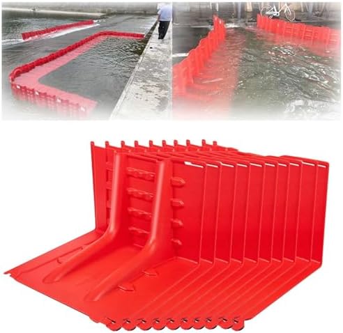 Portable L-Shaped Garage Flood Barriers, 2PCS Reusable ABS Plastic Water Panels for Flood Protection in Warehouses, Residential Areas & Sheds - Effective Flood Prevention Solution