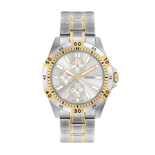 Fossil Reloj Garrett multifunción de acero inoxidable de dos tonos para hombre (modelo: FS6148)