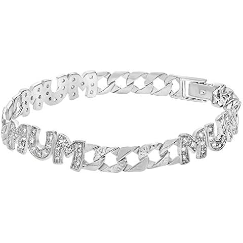 Real Solid 925 Sterling Silver Mum Bracelet, Mothers Day Gifts, Mum Gift Bracelet, Gift for Her, Mom Gift, Real Silver Bracelet Cover
