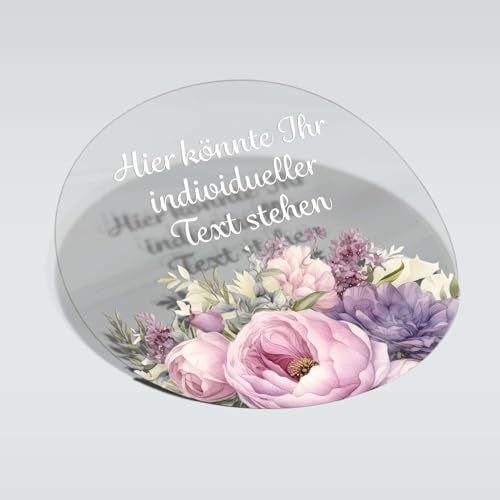 FOTOFOL transparente Aufkleber - Personalisierte Aufkleber mit Wunschtext - 4,5 cm Runde Aufkleber Etiketten für Geschenk, Hochzeit, Taufe, Produkt, Geburtstag (Style 4)
