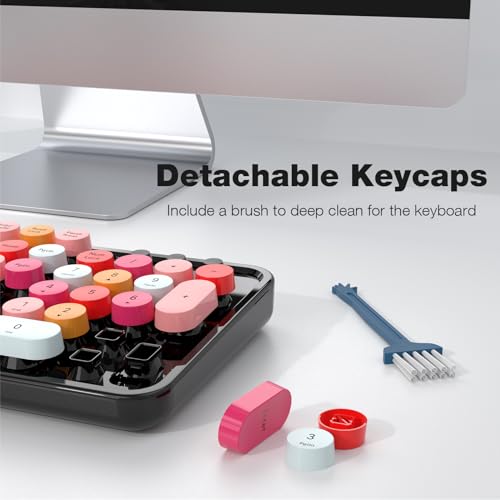 Image of Dilter Wireless Keyboard and Mouse Combo, 104 Keys Full-Sized 2.4 GHz Round Keycap Typewriter Keyboards, USB Receiver Plug and Play, for Windows, Computer, PC, Laptop, Desktop (Black Colorful)