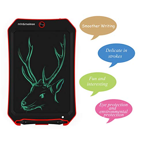 mom&myaboys LCD Writing Tablet Toys for Kids Birthday Gifts,Kids Toy 8.5 Inch Writing Boards,Electronic Writings Pads Drawing Board for Kids, Blackboard Erase Button Lock Included(Red)