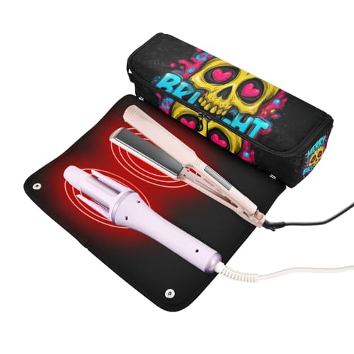 Bolsa de Viaje para Herramientas de Cabello Hot Hair Tools con Alfombrilla para Plancha de Doble Capa, Organizador Portátil para Rizadores, Planchas, Voluminizadores y Estilizadores de Pelo miniatura 2