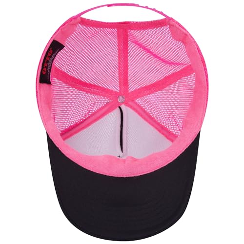 Image of OTTO Polyester Foam Front 5 Panel High Crown Mesh Back Trucker Hats in 97, Bulk, Wholesale