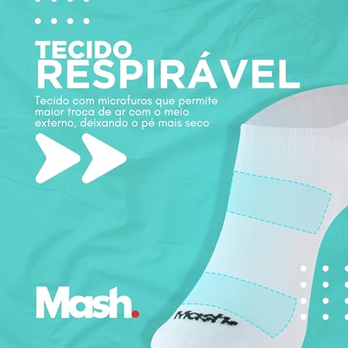 MASH Kit 2 Pares de Meia Invisível Esportiva para Corrida Active Cano Curto Soquete Masculina, 1 Bra