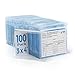 Mata1 Large Plastic Card Holder (Clear, 3 x 4 Inch, 100 Pack), Waterproof Horizontal Badge Holder for ID Name Badge with Zipper