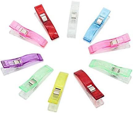 PVC Plastic Large Clips for Patchwork Sewing DIY Crafts, Quilting Blinding Clip Retail 7 Colors Mixed,50PCS