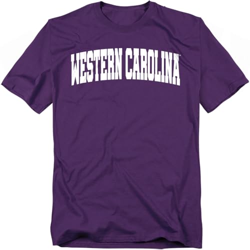 LOGOVISION Western Carolina University School Name Arch Unisex Adult T Shirt, Purple, 5X-Large