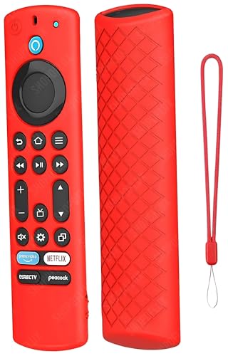 Image of SHOPOFLUX Silicone Tv Remote Cover Compatible with Amazon Basics Smart LED TV Remote Protective Cover [Remote NOT Included] (Red)