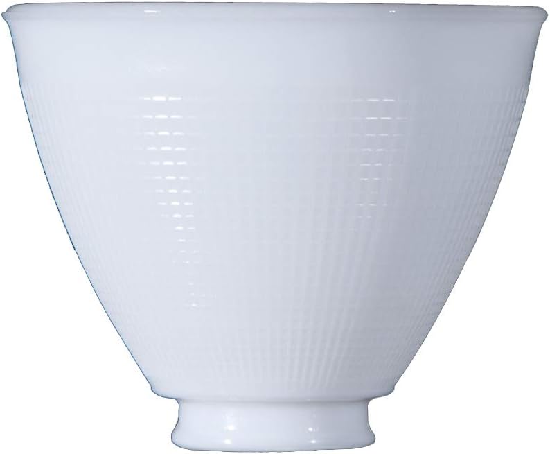 B&P Lamp 6 Inch Top Diameter I.E.S Style White Opal Glass Reflector Shade With Waffle Pattern Glass - Perfect Replacement for Antique Style Floor Lamps