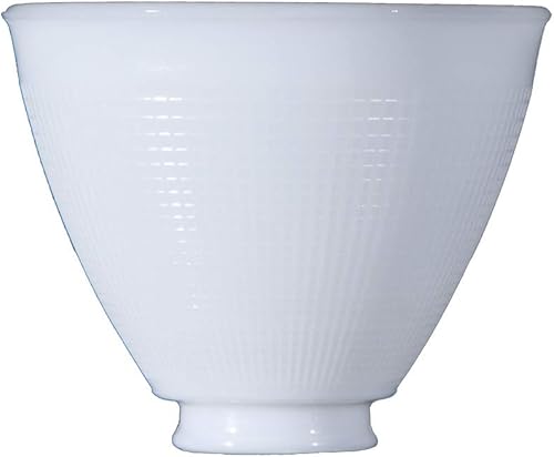 B&P Lamp Pantalla reflectora de cristal de ópalo blanco de 6 pulgadas de diámetro superior con patrón de gofre, reemplazo perfecto para lámparas de