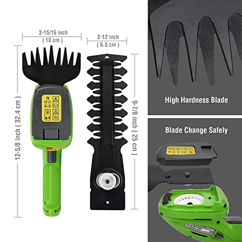 Workpro Cordless Grass Shear & Shrubbery Trimmer - 2 In 1 Handheld Hedge Trimmer 7.2V Electric Grass Trimmer Hedge Shears/Grass Cutter Rechargeable Lithium-Ion Battery And Charger Included #TOP5