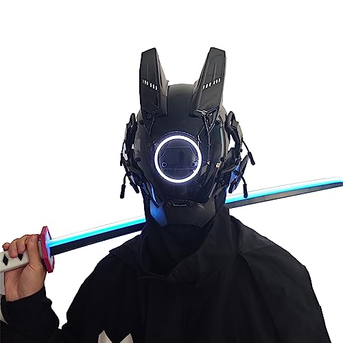 Masque punk blanc pour cosplay anime et accessoires techwear