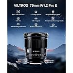 VILTROX 75mm f/1.2 F1.2 PRO E Lens APS-C Auto Focus Ultra Wide Angle Prime Lens Compatible with Sony E-Mount Mirrorless Cameras a7R a7RIII a7IV a7RV A1 ZV-E1 a6000 a6400 a6600 ZV-E10 FX30 - Image 2