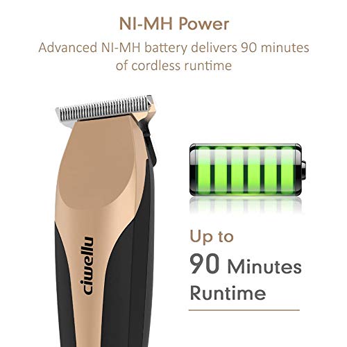 Ciwellu Beard Trimmer Bikini Trimmer For Women Rechargeable T-Blade Trimmer Body Grooming With 3 Trimmer Guide Combs (Gold) #TOP3