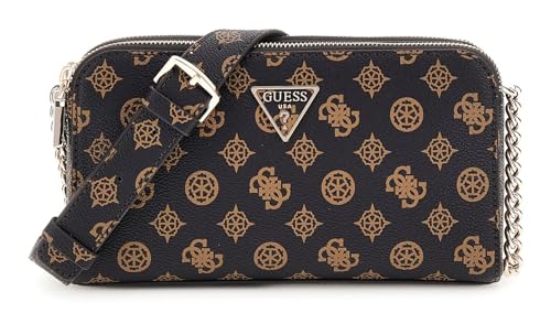 Sac crossbody GUESS Eco Erica en toile enduite logo Mocha avec bandoulière