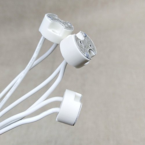 6 Pcs G8 Base Porcelain Halogen Socket G8 Led Light Bulb Ceramic Socket With 6" Leads Wire Connector For Retrofit Halogen Light Bulb #TOP2