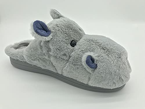 Fuzzy Hippo Slippers - Funny Plush Hippo Animal Slippers, Non-Skid Indoor Outdoor Hippo Style Cotton Shoes For Women Men4