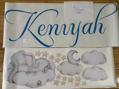 Vinilo Decorativo Infantil Elefante Acuarela Personalizable miniatura 5