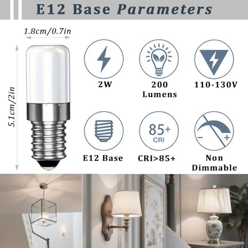 SHIYI E12 LED Light Bulbs, 2W 6000K White, 8 Pack by SHIYI - Used condition - Image 2