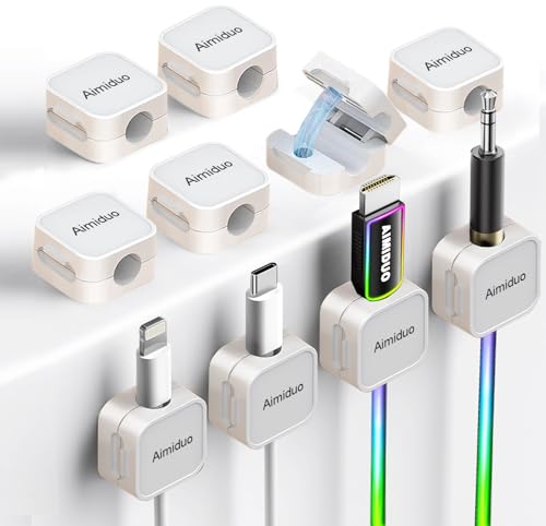 Organizador de Cables con Clips Magnéticos, 10 Unidades, Blanco miniatura 1