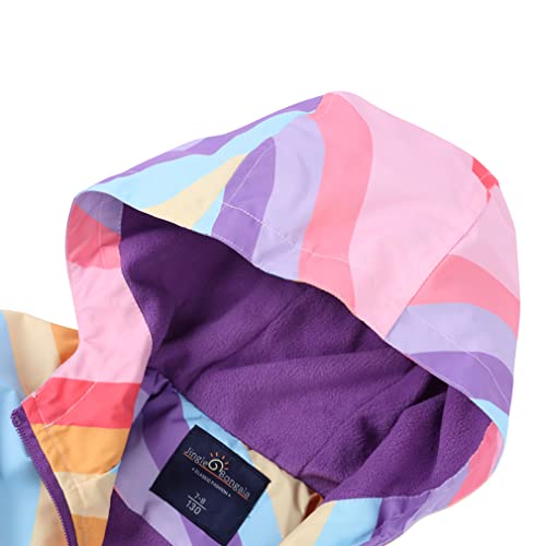 Image of Jingle Bongala Kids Waterproof Rain Jackets Lightweight Raincoats Fleece & Knitted Lining Hooded Windbreaker for Boys Girls